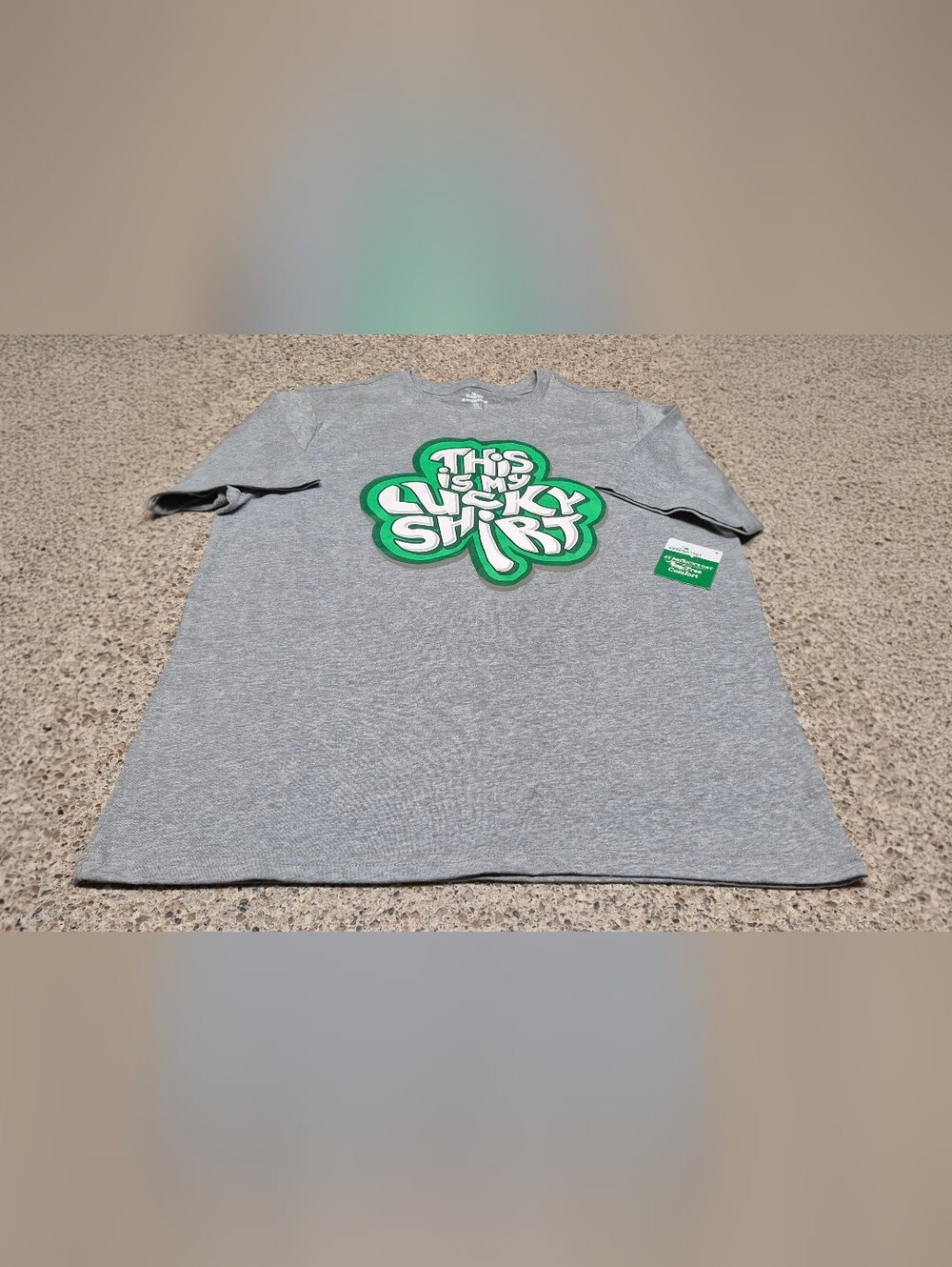 Way to Celebrate Boys XXL (18) St. Patrick’s Day T-Shirt NWT Gray Lucky Shamrock